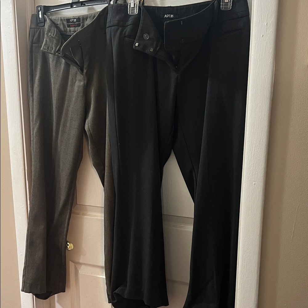 2 Pair Apt 9 Modern Fit Herringbone & Dark Gray Slacks
